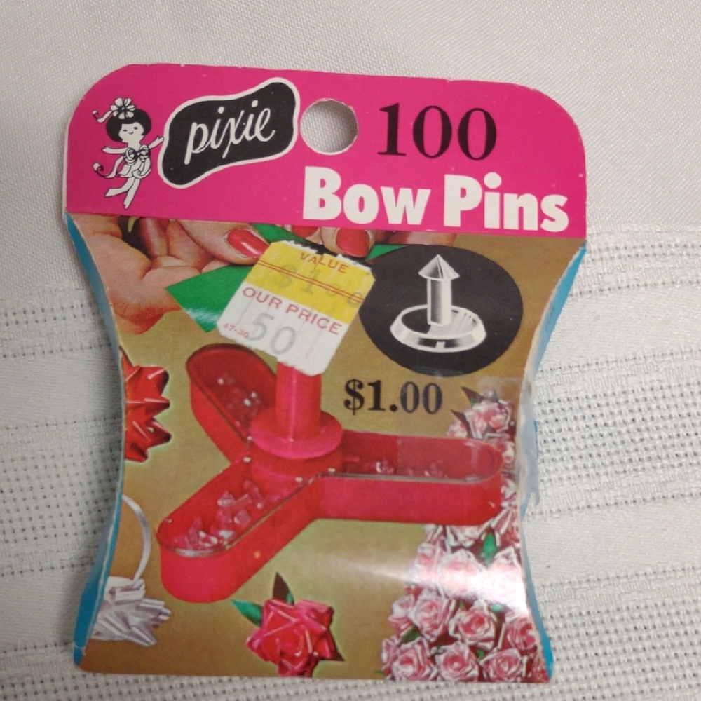 Pixie Bow Pins - 100 Pack Opened Box Vintage